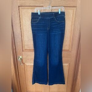 SPANX Dark Blue, high rise, pull on ,   Flare leg Jeans